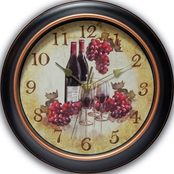 Fashion Valencia Wine And Grape Dial Wall Clock With Silent Movement (12 X 2) Made In China gm17587
