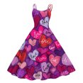 thumbnail image 1 of Fashion Valentine's Day Dress For Women Printed Off-Shoulder Sleeveless Dress Watermelon Red S, 1 of 4