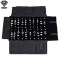 thumbnail image 1 of Fashion Velvet Zipper Jewelry Roll Bag for Jewellery Ring Earrings Organizer Storage Bag Portable Necklace Display Cases 5 Color Black rings roll, 1 of 6