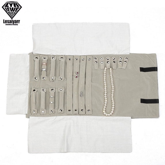 Fashion Velvet Zipper Jewelry Roll Bag for Jewellery Ring Earrings Organizer Storage Bag Portable Necklace Display Cases 5 Color Set Jewelry roll 2