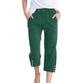 thumbnail image 1 of Fashion Versatile Solid Color 7 Point Pants for Women Summer Casual Elastic Cropped Pants Comfy Soft Large Size Pants, 1 of 5