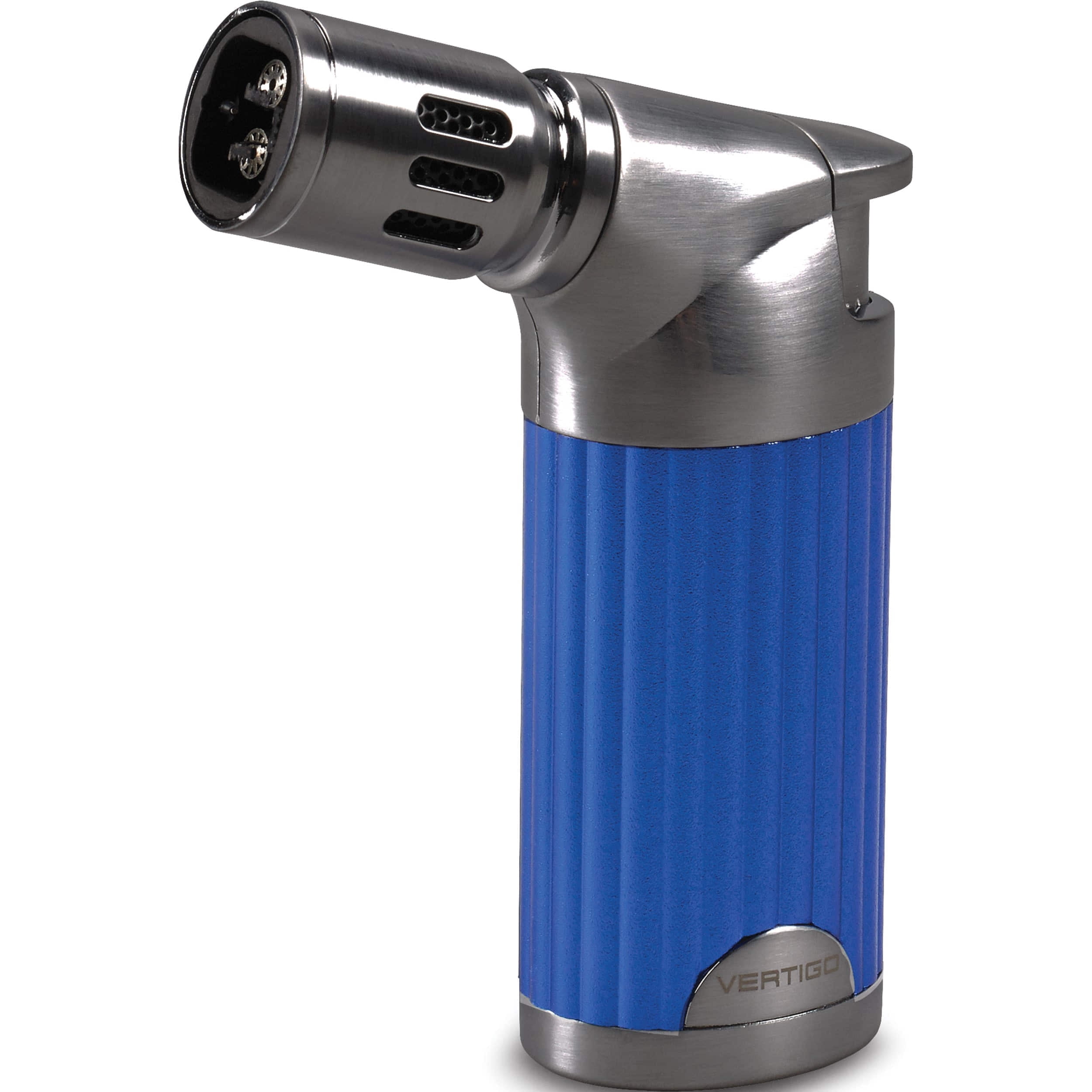 Fashion Vertigo Champ Blue Pearl And Gunmetal Quad Flame Table Torch Lighter (5 X 4) Made In China gm15356