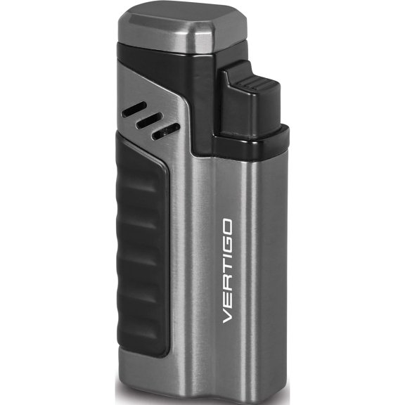 Fashion Vertigo Renegade Gumetal And Black Matte Quad Flame Torch Lighter (1.25 X 0.88) Made In China gm15406