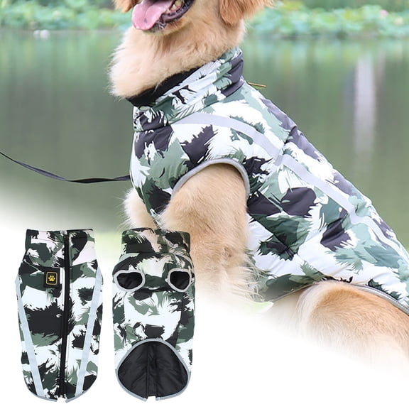 Fashion Vest Dog Jacket - Warm Zip Up Dog Bomber Vest Water Resistant for Small to Medium Dogs, 52cm