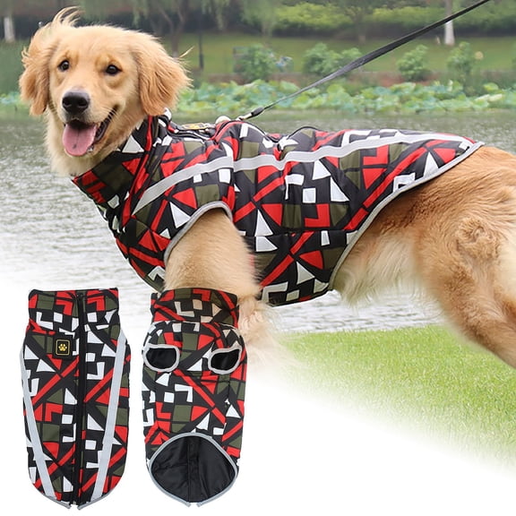 Fashion Vest Dog Jacket - Warm Zip Up Dog Bomber Vest Water Resistant for Small to Medium Dogs, 58cm