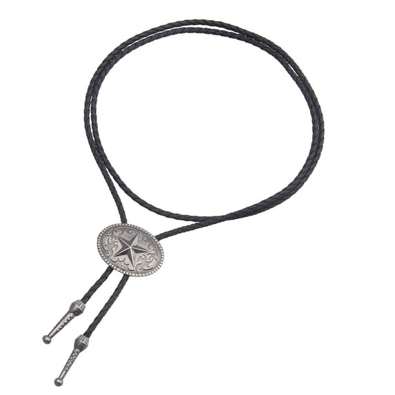Segolike Fashion Vintage Bolo Tie, Adjustable Cowboy Tie Bolo Leather Neckties for Men Western Necklace for Halloween Carnival Formal Banquet Party Argent