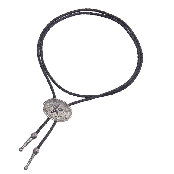 Segolike Fashion Vintage Bolo Tie, Adjustable Cowboy Tie Bolo Leather Neckties for Men Western Necklace for Halloween Carnival Formal Banquet Party Argent