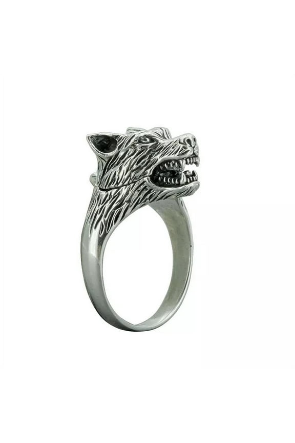 Fashion Vintage Ring Personality Silver Color Wolf Ring Opening and closing Retro Bully Jewelry