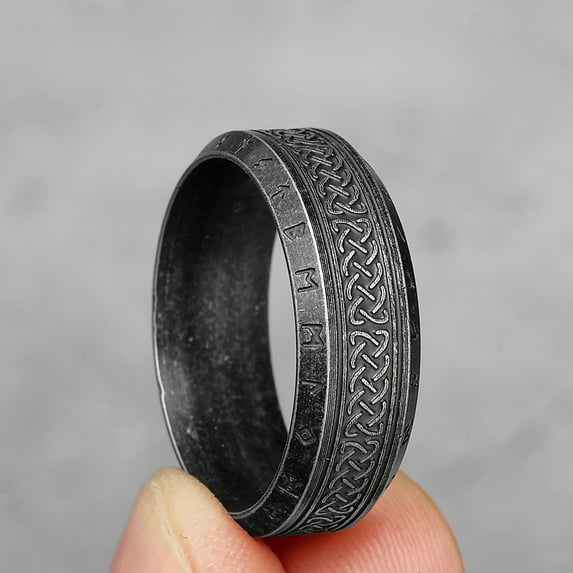 Fashion Vintage Simple Viking Rune Ring for Men Women Stainless Steel Nordic Celtic Knot Rings Couple Amulet Jewelry Wholesale,11
