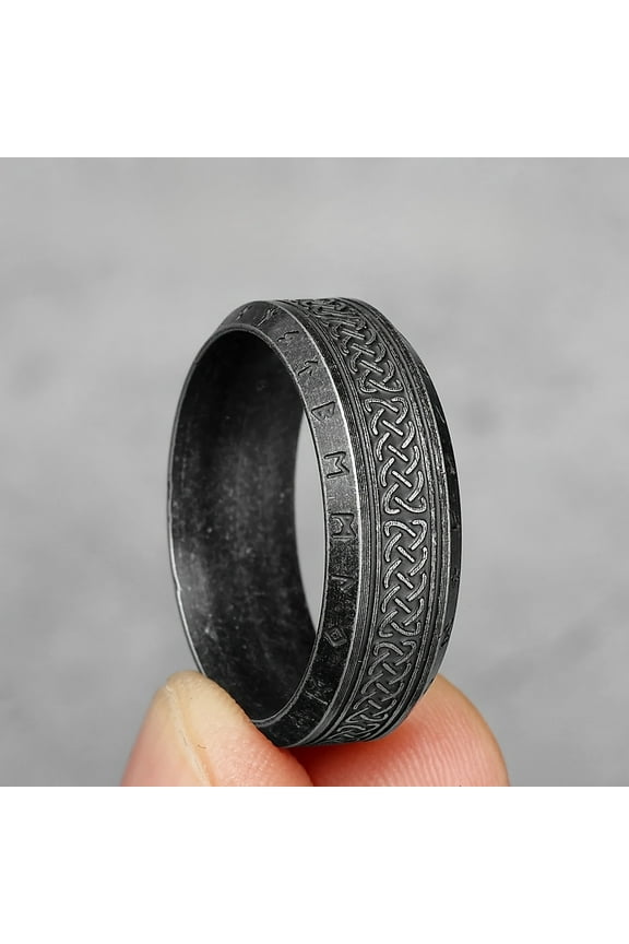 Fashion Vintage Simple Viking Rune Ring for Men Women Stainless Steel Nordic Celtic Knot Rings Couple Amulet Jewelry Wholesale,9