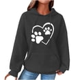 thumbnail image 1 of Fashion Waffle Long Sleeve Hoodies for Women Plus Size Cute Graphic Print Casual Pullover Sweatshirt Fall Winter Tops(Black,L), 1 of 5