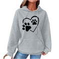 thumbnail image 1 of Fashion Waffle Long Sleeve Hoodies for Women Plus Size Cute Graphic Print Casual Pullover Sweatshirt Fall Winter Tops(Gray,XXXL), 1 of 5