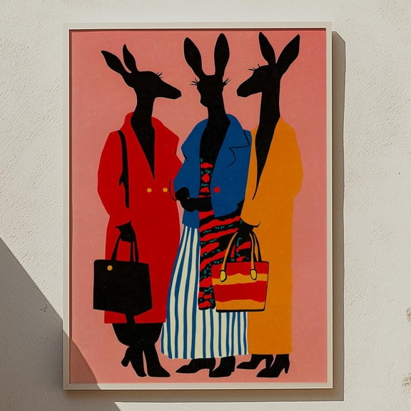 Fashion Wall Art, Maximalist Decor, Quirky Animal Art, Retro Style Print, Eclectic Art, Funky Home Decor, Bedroom Wall Art, Trendy Art Print Wall Art, Modern Wall Decor, 12x18 UNFRAMED