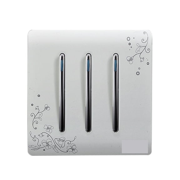 Fashion Wall On / Off Switch 3 Gang 1 White Brief Art Flower Pattern Piano Key Light Switch AC ,Easy to Installation