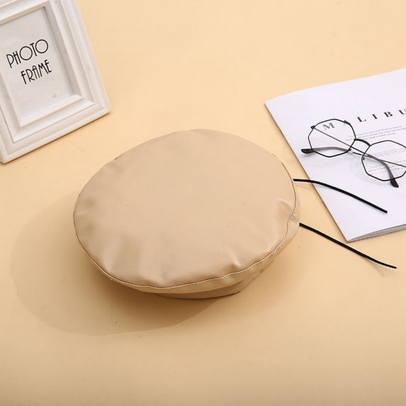 Fashion Warm Beanie Female Ladies PU Leather Berets Adjustable Hat French Artist Hat Beret Cap BEIGE