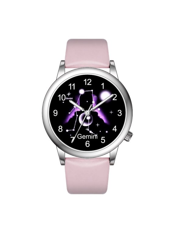 Collections Women's Fashion Watch | 36mm Alloy Case | Japanese PC21J Quartz Movement | Synthetic Leather Watch (PINL/GEMINI)