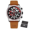 thumbnail image 1 of Fashion Watches For Men Top Brand Luxury Quartz Wrist Watch Brown Leather Strap Chronograph Relogio Masculino Casual Wristwatch, 1 of 1