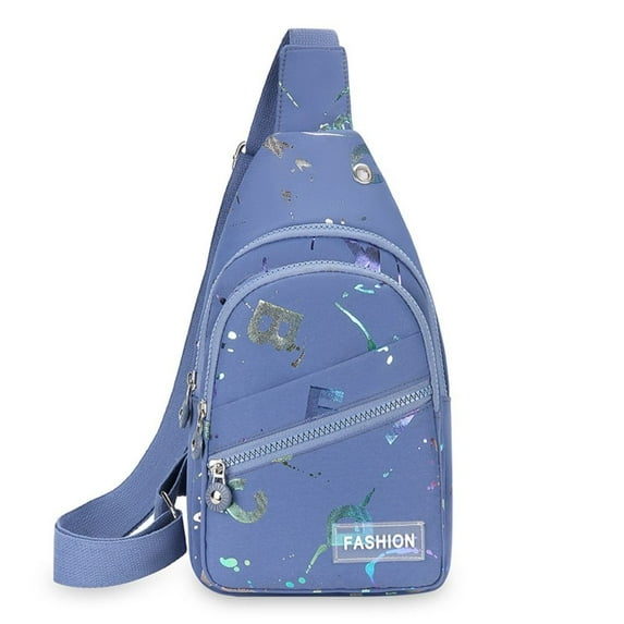 Fashion Water Proof Korean-Style Cross Body Bags Lightweight Multifuntional Chest Shoulder Bag Waist Bags Sport Shoulder Sling Backpack Chest Bag BLUE