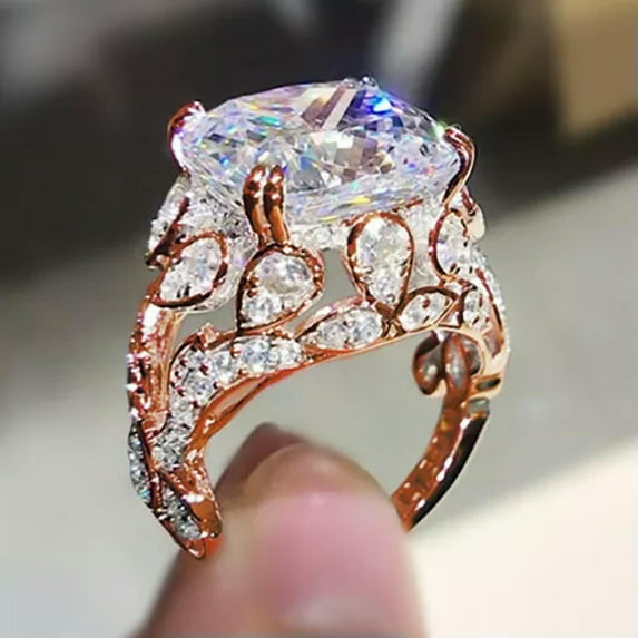 Fashion Wedding 925 Silver Ring Cubic Zircon Women Anniversary Jewelry Sz 6-10