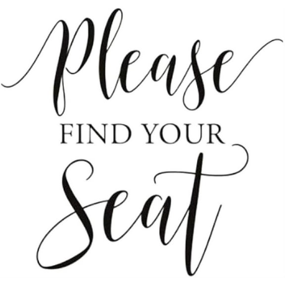 Fashion Wedding Decor Decals Please Find Your Seat Wedding Seat Stickers Vinyl Removable Reception Party Sign Wall Sticker Mural 25X24Cm