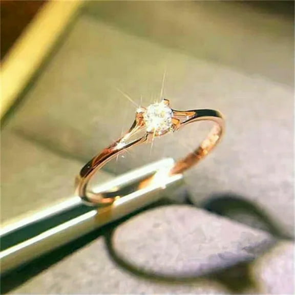 Fashion Wedding Engagement 925 Silver,Gold Plated Ring Women Gift Sz 6-10