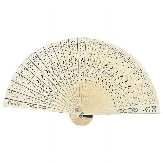 Fashion Wedding Hand Fragrant Carved Folding Fan Chinese Wooden Vintage Hollow Antiquity C