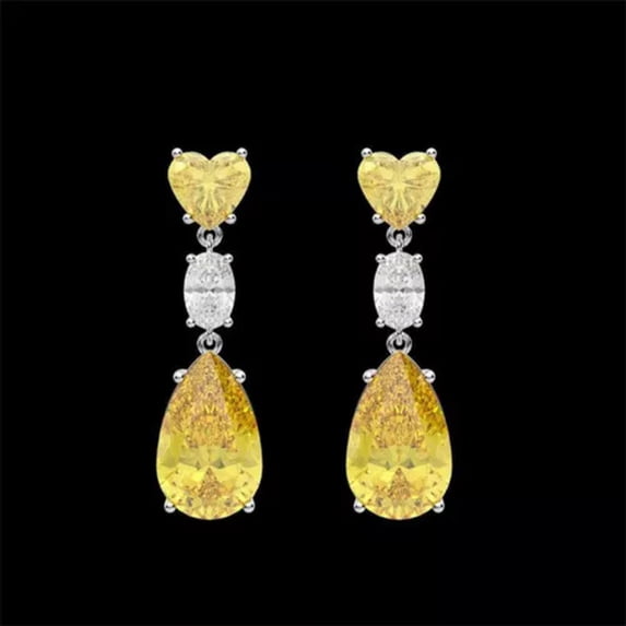 Fashion Wedding Jewelry Cubic Zircon 925 Silver Drop Earring Gift A Pair
