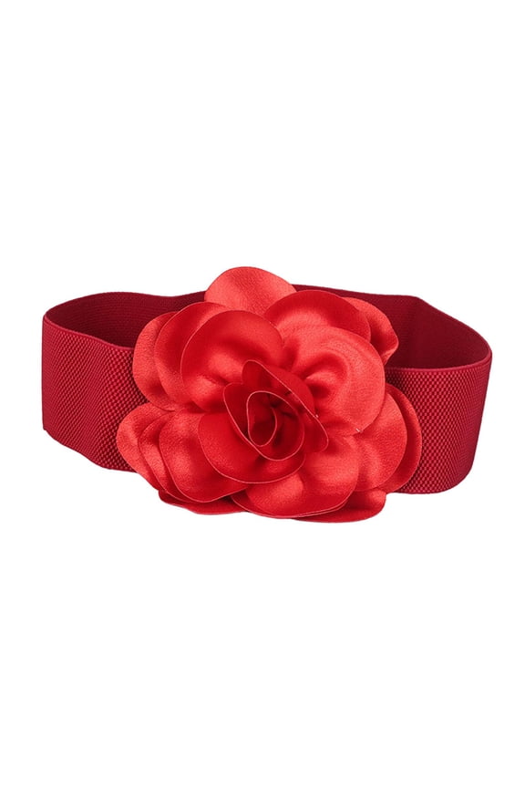 Fashion Wide Belt for Dress Elastic Waist Belt for Sweater Maxi Shirts Coat Red