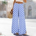 thumbnail image 1 of Fashion Wide Leg Pants for Women Graphic Pants With Elastic Waist Casual Loose Pockets Pants Autumn Outfit Solid Color Trousers Casual Daily Office Wear Plus Size, 1 of 8