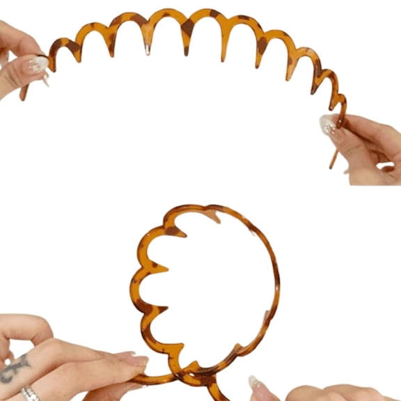 Fashion Wide Zig Zag Headbands for Women and Men - Plastic Wavy Hair Band with Teeth Comb - Classic Hair Accessories for Hair Holder Everyday Use