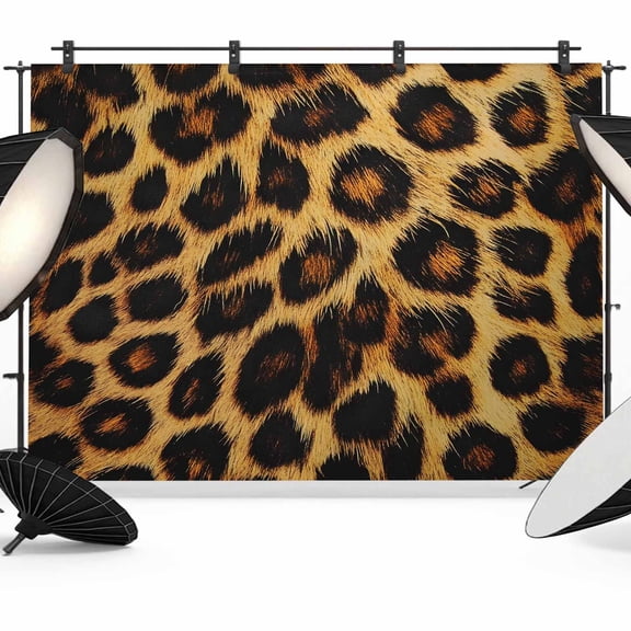 Fashion Wild Animal Backdrop for Photography, Retro Brown Leopard Print Photo Backdrop Portrait Background Party Banner Photo Backgrounds for Studio Booth Props, 7x5ft