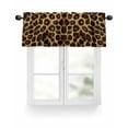 thumbnail image 1 of Fashion Wild Animal Valances for Windows Retro Brown Leopard Print Valance Rod Pocket Light Filtering Short Window Treatments Curtains for Kitchen Bathroom Living Room Bedroom, 1 Panel, 42 x 18 Inch, 1 of 7