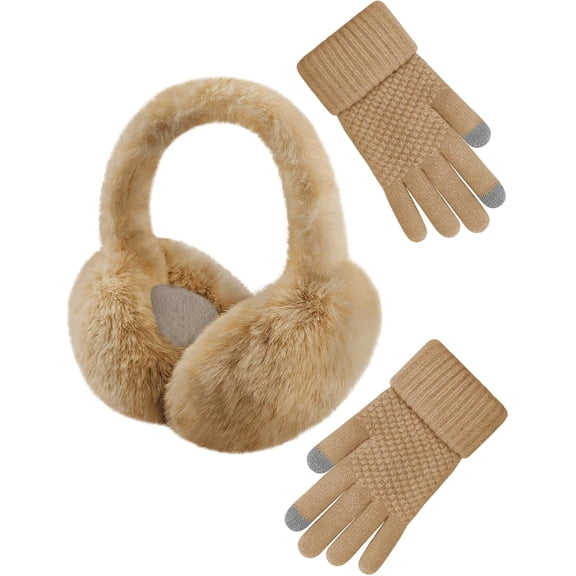 Fashion Winter Ear Muffs for Women Faux Fur Warm Earmuffs Cold Weather Fluffy Ear Warmers Foldable Ear Covers Headband