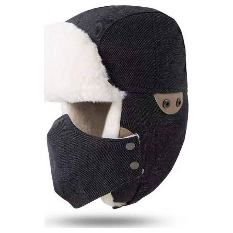 Fashion Winter Hat For Women Men Warm Plush Bomber Hat With Mask Ushanka  Earflap Cap Windproof Hood Pilot Russian Caps gorras