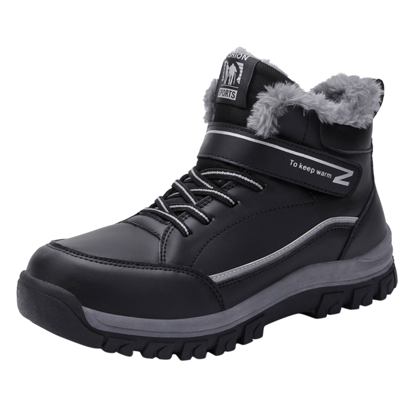 Fashion Winter Men Snow Boots Thick Bottom Non Waterproof Round Toe
