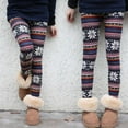 thumbnail image 1 of Fashion Winter Snowflake Pattern Thicken Fleece Women's Warm Tight Leggings Ninth Pants - Free Size, 1 of 2