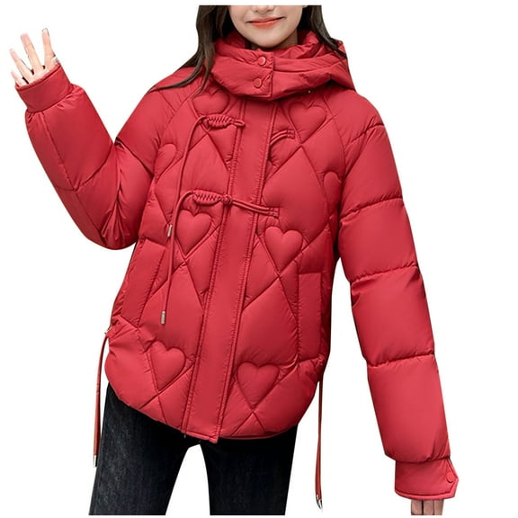 Fashion Winter Warm Hooded Coats for Womens Plus Size Casual Solid Color Long Sleeve Warm