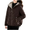 thumbnail image 1 of Fashion Winter Warm Jackets for Womens Plus Size Casual Solid Color Hat Long Sleeve Warm Jacket, 1 of 6