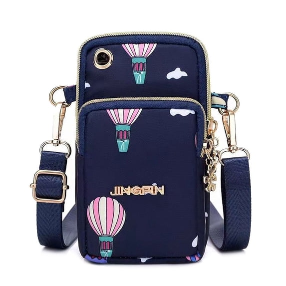 Fashion With Headphone Plug Outdoors 3 Layer Wallet Cell Phone Pouch Coin Purse Shoulder Bag Phone Crossbody Bags 06