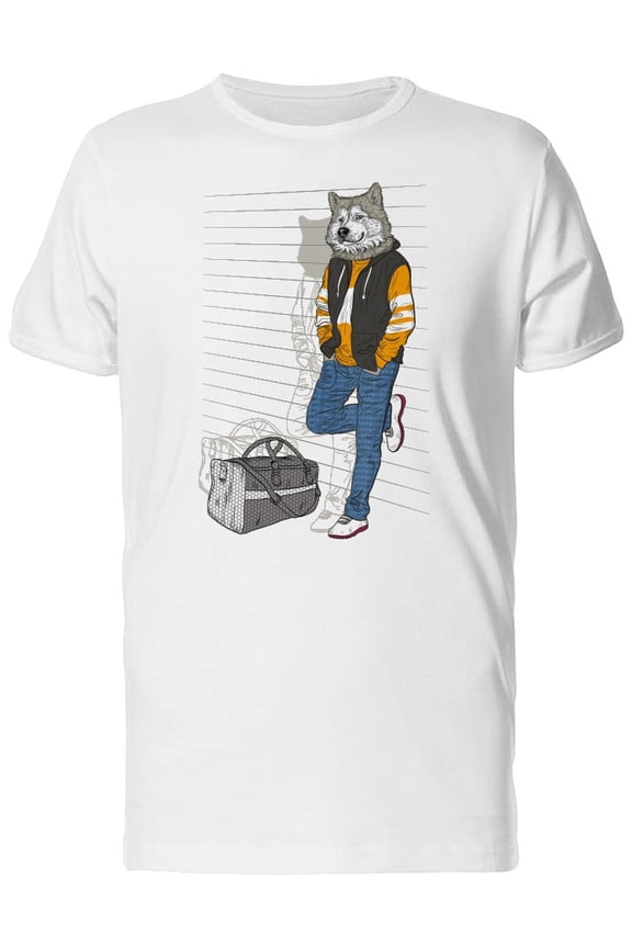 Fashion Wolf On The Wall T-Shirt Men -Image by Shutterstock, Male Small