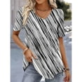 thumbnail image 1 of Fashion Woman Blouses 2024 T-shirt Women‘s 3d Flower Print White Kawaii V-neck T Shirt Female Clothing Oversized Summer Tops Tee, 1 of 6