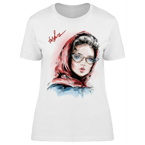 Fashion Woman With A Scarf T-Shirt Women -Image by Shutterstock, Female 3X-Large