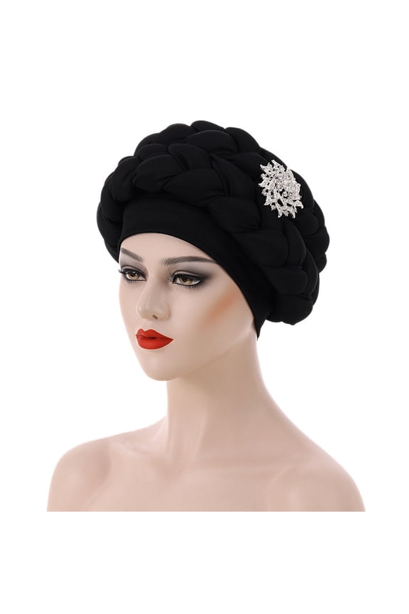 Fashion Women Beading Braid Hat Ruffle Cancer Wrap Cap Sleep Caps Satin Lined Hair Bonnets 30s Style Hats Women Women Large Hat Hat Men Painter Hats Men Hats Women Summer Elegant Women Hats Tartan