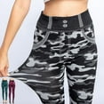 thumbnail image 1 of Fashion Women Camouflage Print Leggings Imitation Jean Slim Fitness Elastic Seamless Leggings, 1 of 2