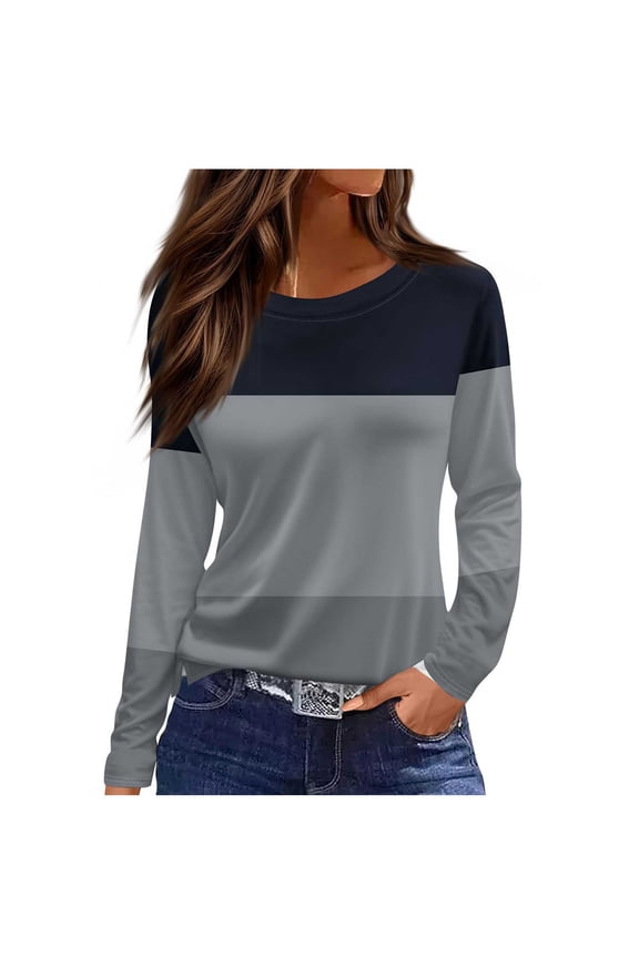Fashion Women Casual Long Sleeve Printing Round Neck Loose T-Shirt Blouse Top Fall Clothes Winter Clothing 2025