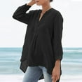 thumbnail image 1 of Fashion Women Casual Loose Long Sleeve V-Neck and Linen Tops T-shirt Workout Tops for Women Loose Fit Womens Shirts Summer Shirt for Juniors Womens Loose Tops Casual Running Shirts Women Athletic Wear, 1 of 7