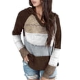 thumbnail image 1 of Fashion Women Casual Patchwork V-Neck Long Sleeves Womens Thin Hoodie Hooded Sweater Blouse Tops Space Hoodies for Women Womens Sweatshirts Zip up Woman's Zip Hoodie Hoodie Womens Full Zip Woman H, 1 of 3