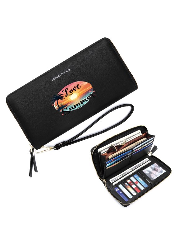 Fashion Women Clutch Wallet Dot Pattern Clutch Wallet Soft PU Leather Durable Great Gift