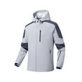 thumbnail image 1 of Fashion Women Comfortable Casual Color Block Interchange Jacket Drawstring Pocket Long Sleeve Hooded Casual Outwear Jackets, 1 of 2