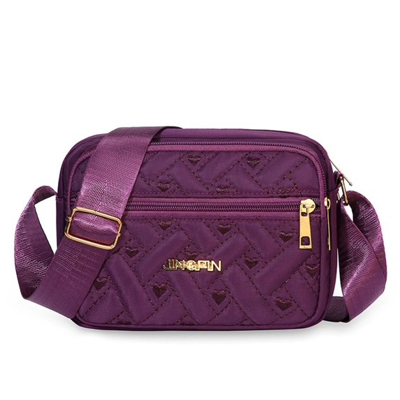 Fashion Women Comfortable Embroidery Messenger Bag Zipper Underarm Bag Shoulder Bag Ladies Handbag Crossbody Bag PURPLE